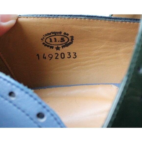 John Fluevog Blue Green Cleo Fellowship Buttoned Mary Jane Heels Size 11.5 - Picture 5 of 7